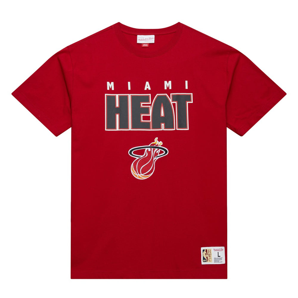 Miami Heat Hardwood Classics Throw It Back Premium T-Shirt - Red | Mitchell & Ness shop