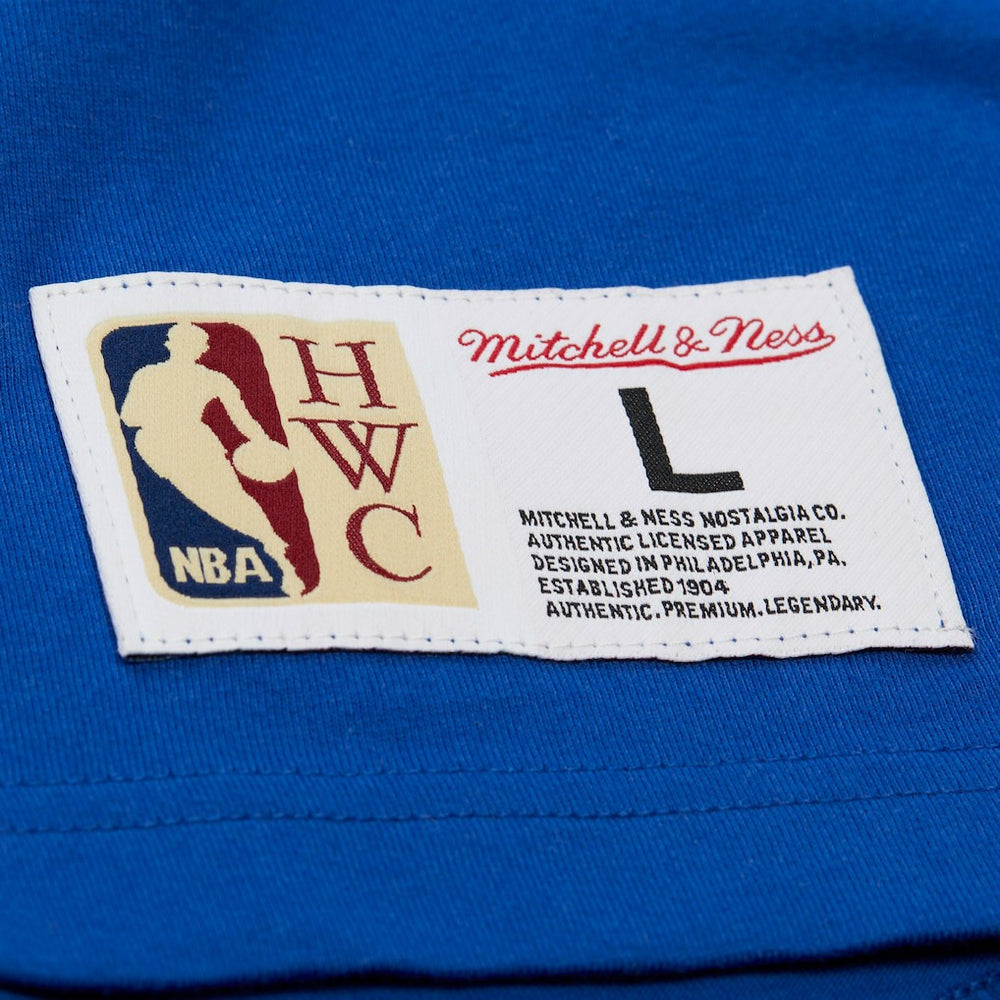 New York Knicks Hardwood Classics Throw It Back Premium T-Shirt - Blue | Mitchell & Ness shop