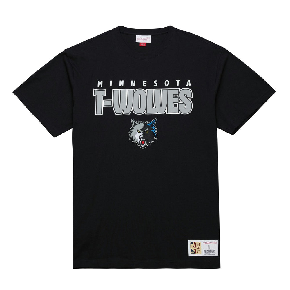 Minnesota Timberwolves Hardwood Classics Throw It Back Premium T-Shirt - Black | Mitchell & Ness shop