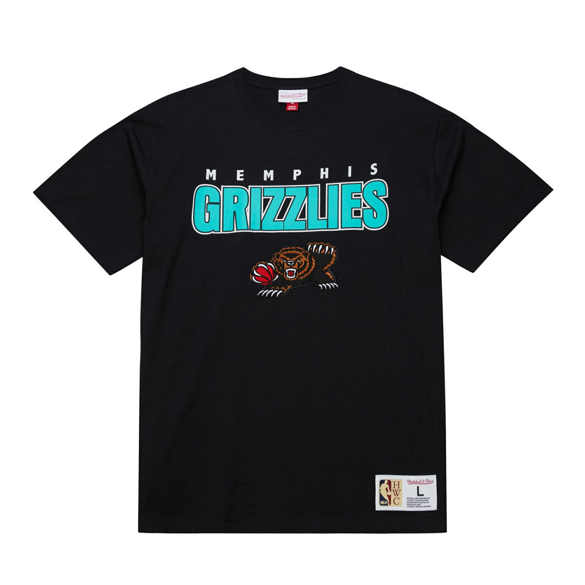 Memphis Grizzlies Hardwood Classics Throw It Back Premium T-Shirt - Black | Mitchell & Ness online
