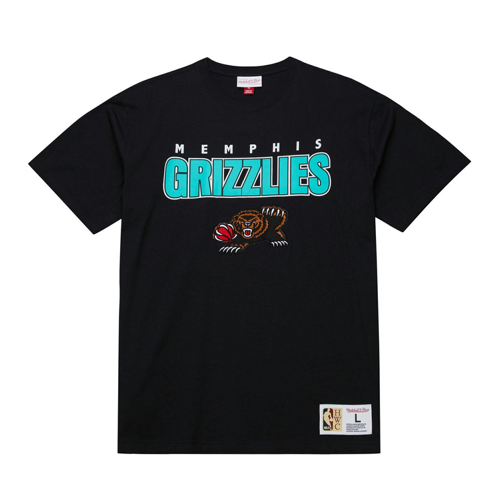 Memphis Grizzlies Hardwood Classics Throw It Back Premium T-Shirt - Black | Mitchell & Ness online