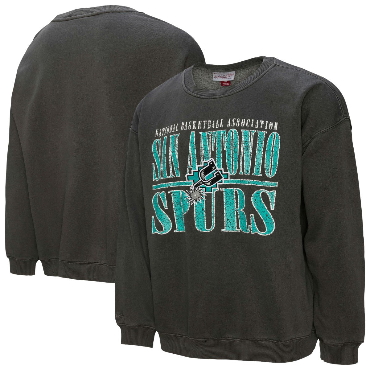 San Antonio Spurs NBA Downtown Collection Fleece Sweatshirt - Black | Mitchell & Ness discount