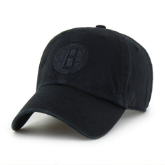 Brooklyn Nets '47 Black on Black Clean Up Adjustable Hat | 47 brand discount
