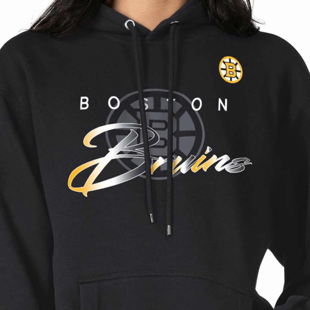 Boston Bruins G-III 4Her by Carl Banks Shadow Logo Fleece Pullover Hoodie