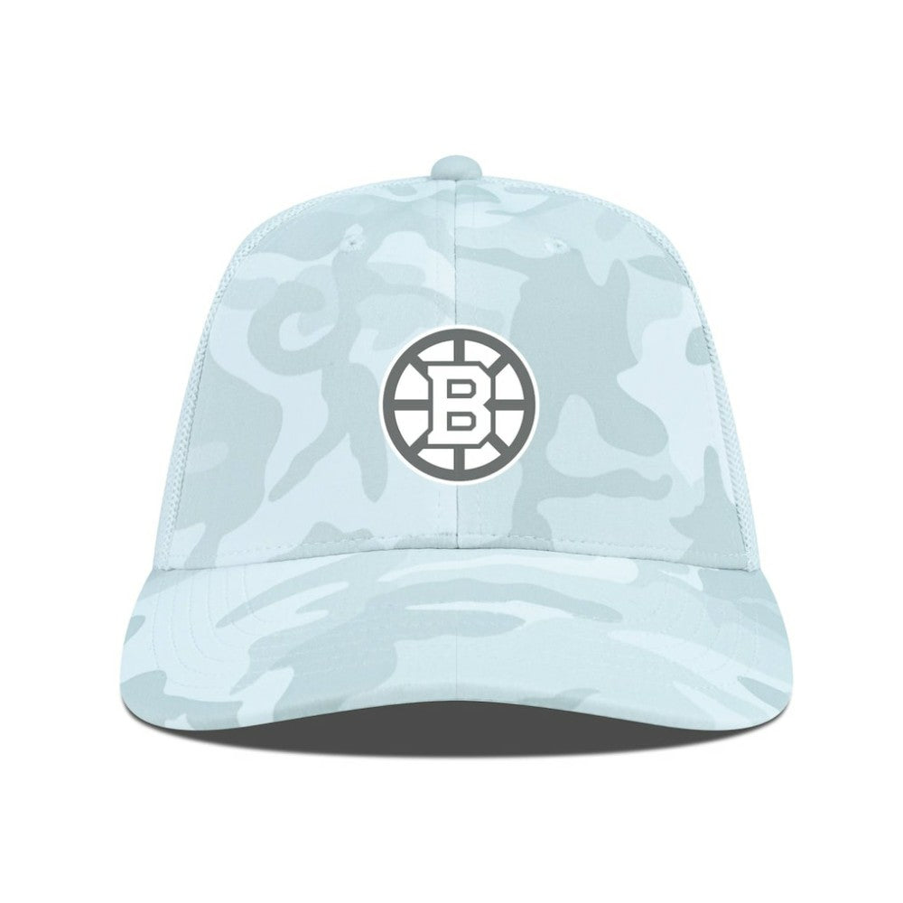 Boston Bruins Levelwear Clash Slate & Snow Meshback Flex Hat