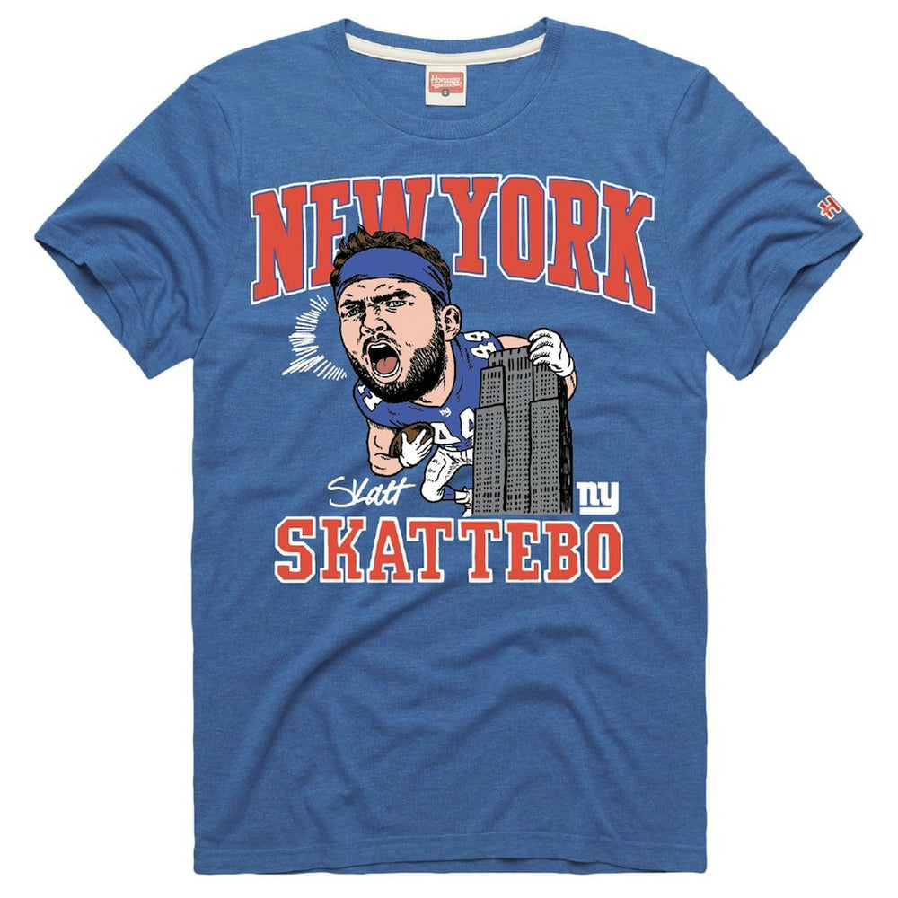 NFL New York Giants Cam Skattebo  Homage Unisex Caricature Player Graphic Tri-Blend T-Shirt