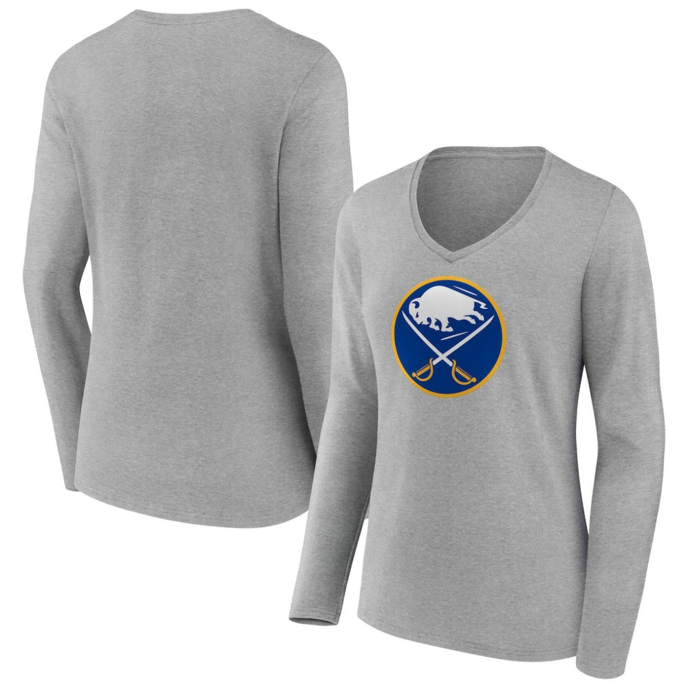 Buffalo Sabres Women's Primary Logo Long Sleeve V-Neck T-Shirt