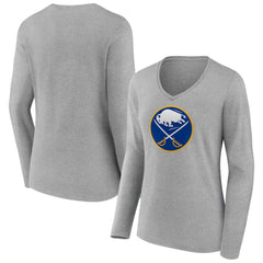 Buffalo Sabres Women's Primary Logo Long Sleeve V-Neck T-Shirt
