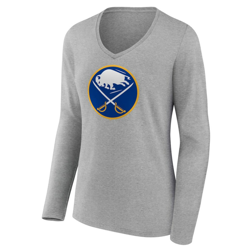 Buffalo Sabres Women's Primary Logo Long Sleeve V-Neck T-Shirt