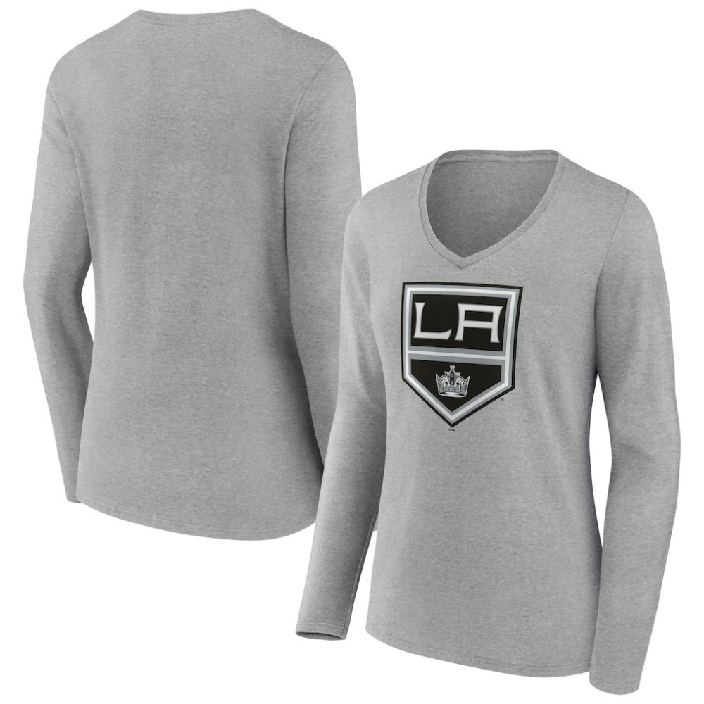 Los Angeles Kings Women's Primary Logo Long Sleeve V-Neck T-Shirt