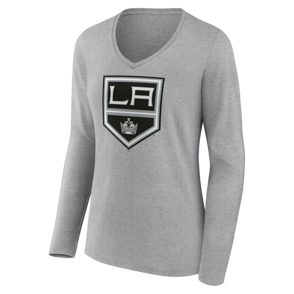 Los Angeles Kings Women's Primary Logo Long Sleeve V-Neck T-Shirt