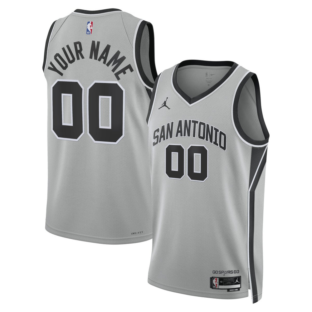 San Antonio Spurs Jordan Brand Unisex Swingman Custom Jersey - Statement Edition - Silver for sale