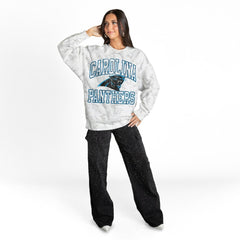 NFL Carolina Panthers Gameday Couture Women's Whiteout Oversized Premium Fleece Sweatshirt
