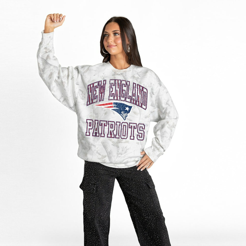 NFL New England Patriots Gameday Couture Women's Whiteout Oversized Premium Fleece Sweatshirt