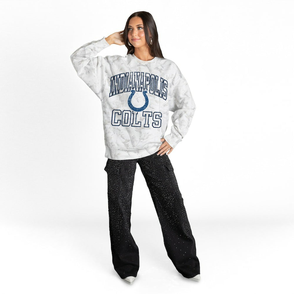 NFL Indianapolis Colts Gameday Couture Women's Whiteout Oversized Premium Fleece Sweatshirt