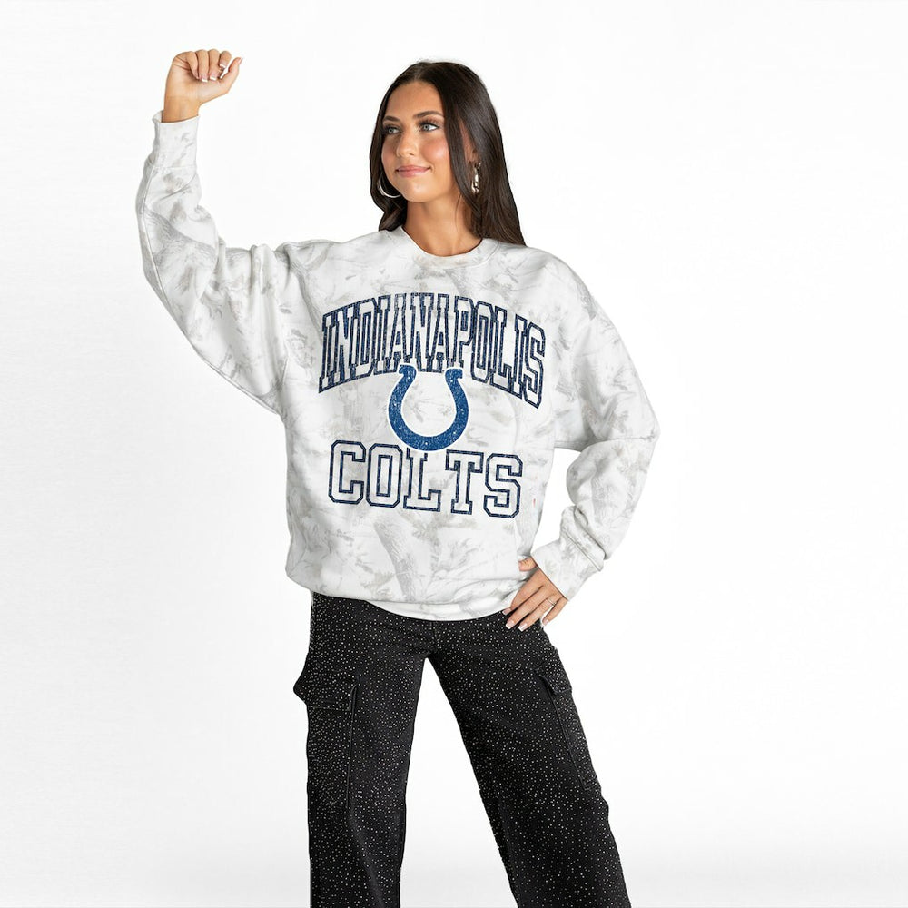 NFL Indianapolis Colts Gameday Couture Women's Whiteout Oversized Premium Fleece Sweatshirt