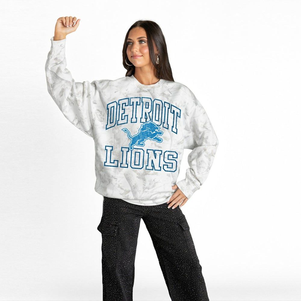 NFL Detroit Lions Gameday Couture Women's Whiteout Oversized Premium Fleece Sweatshirt