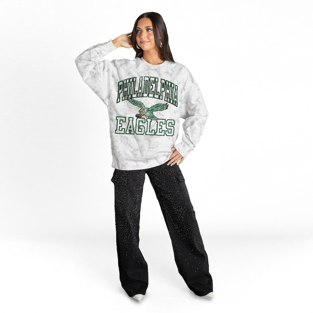 NFL Philadelphia Eagles Gameday Couture Women's Whiteout Oversized Premium Fleece Sweatshirt