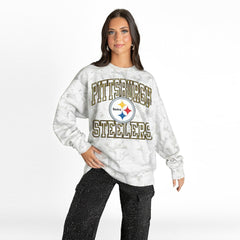 NFL Pittsburgh Steelers Gameday Couture Women's Whiteout Oversized Premium Fleece Sweatshirt