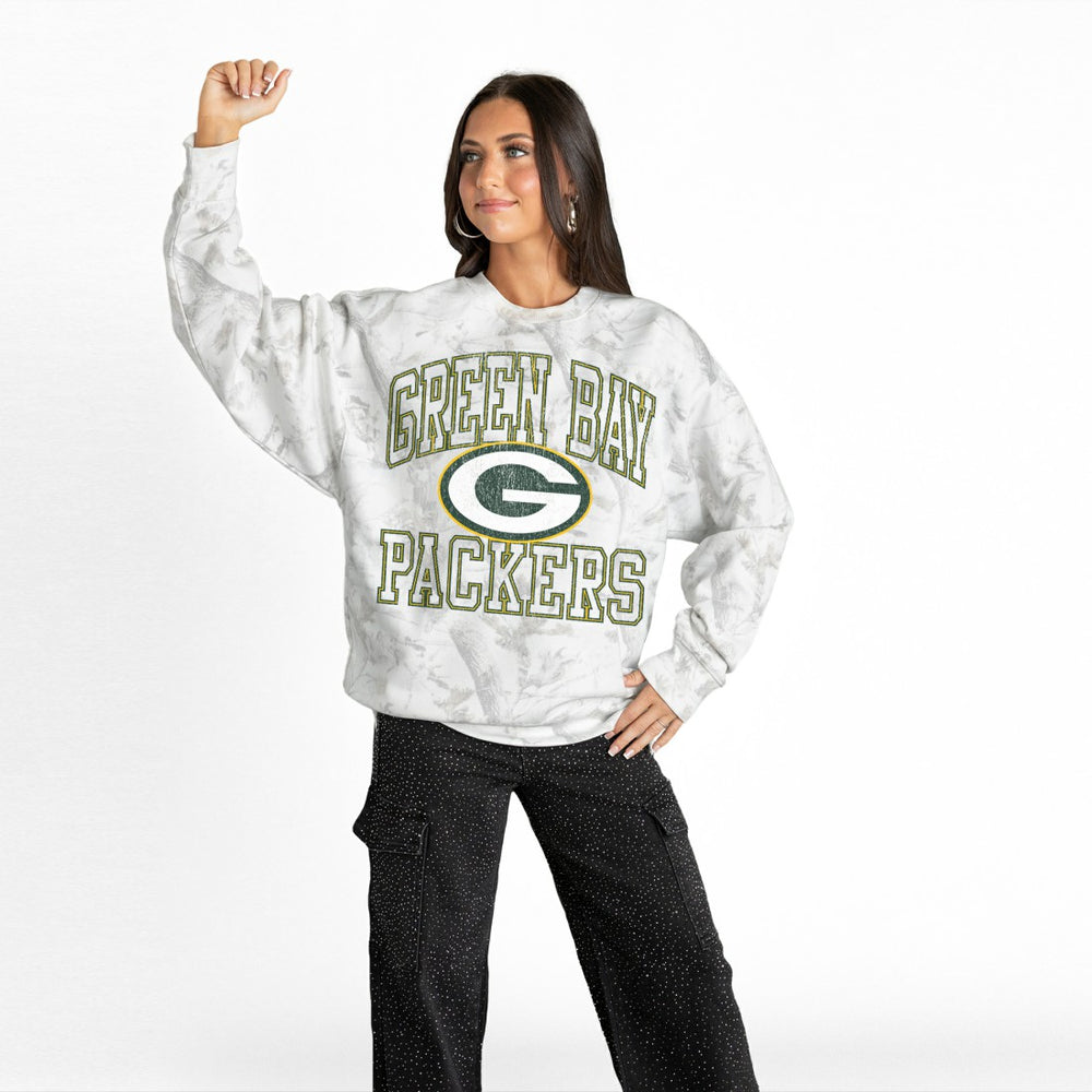 NFL Green Bay Packers Gameday Couture Women's Whiteout Oversized Premium Fleece Sweatshirt