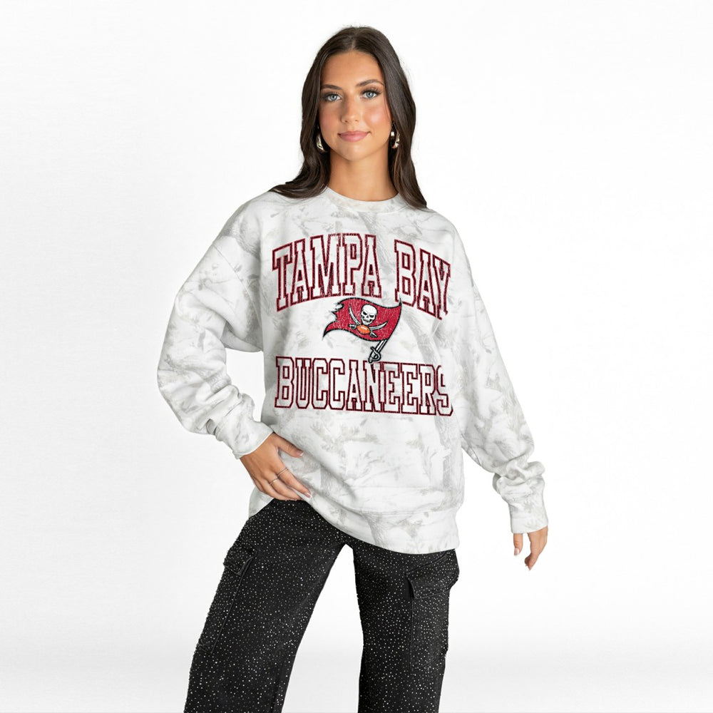 NFL Tampa Bay Buccaneers Gameday Couture Women's Whiteout Oversized Premium Fleece Sweatshirt