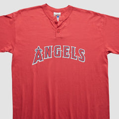 Los Angeles Angels Majestic 2000s T-Shirt - Red Vintage