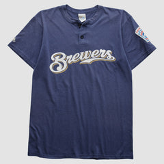 Milwaukee Brewers Majestic 2000s T-Shirt - Navy Vintage