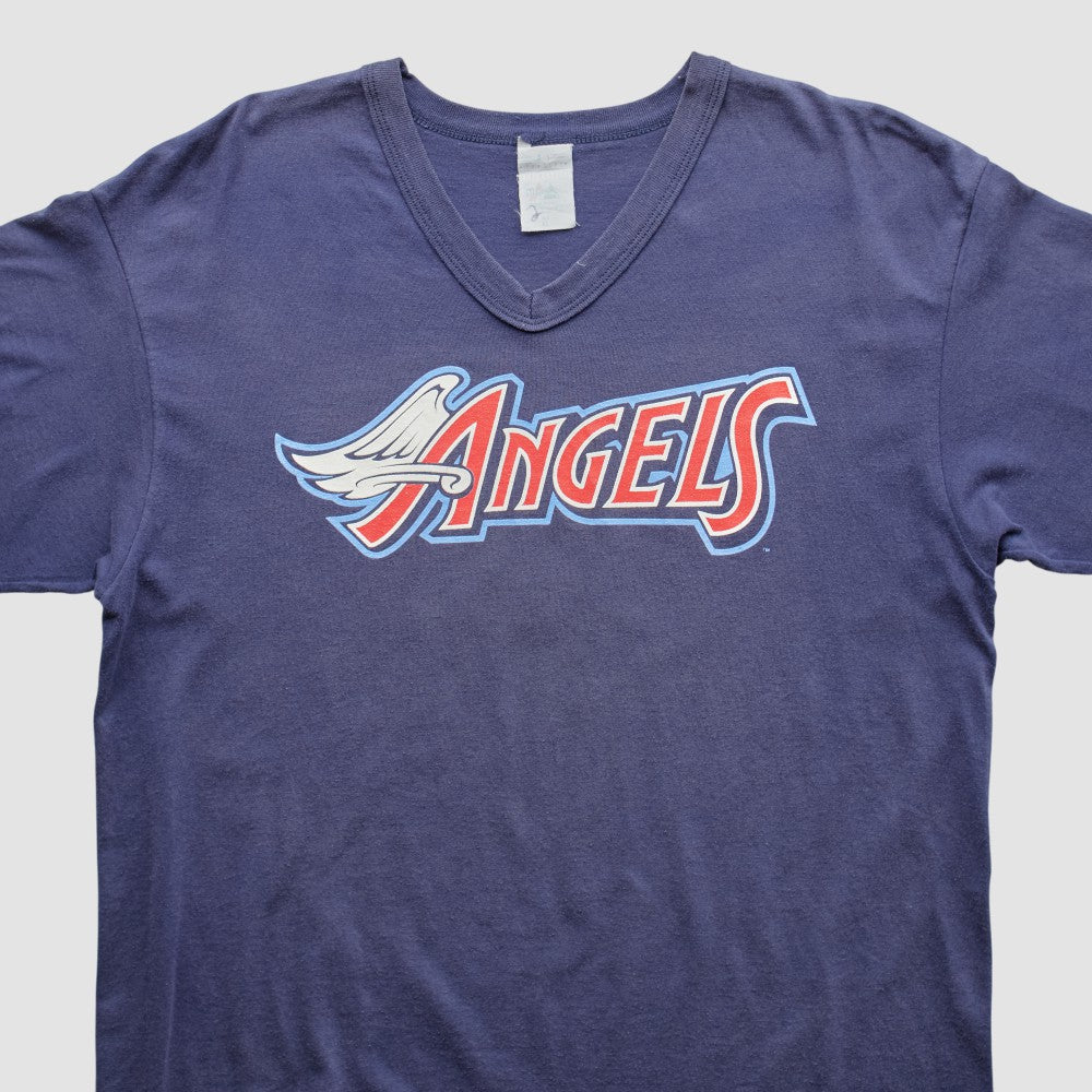 Los Angeles Angels Majestic 2000s T-Shirt - Navy Vintage