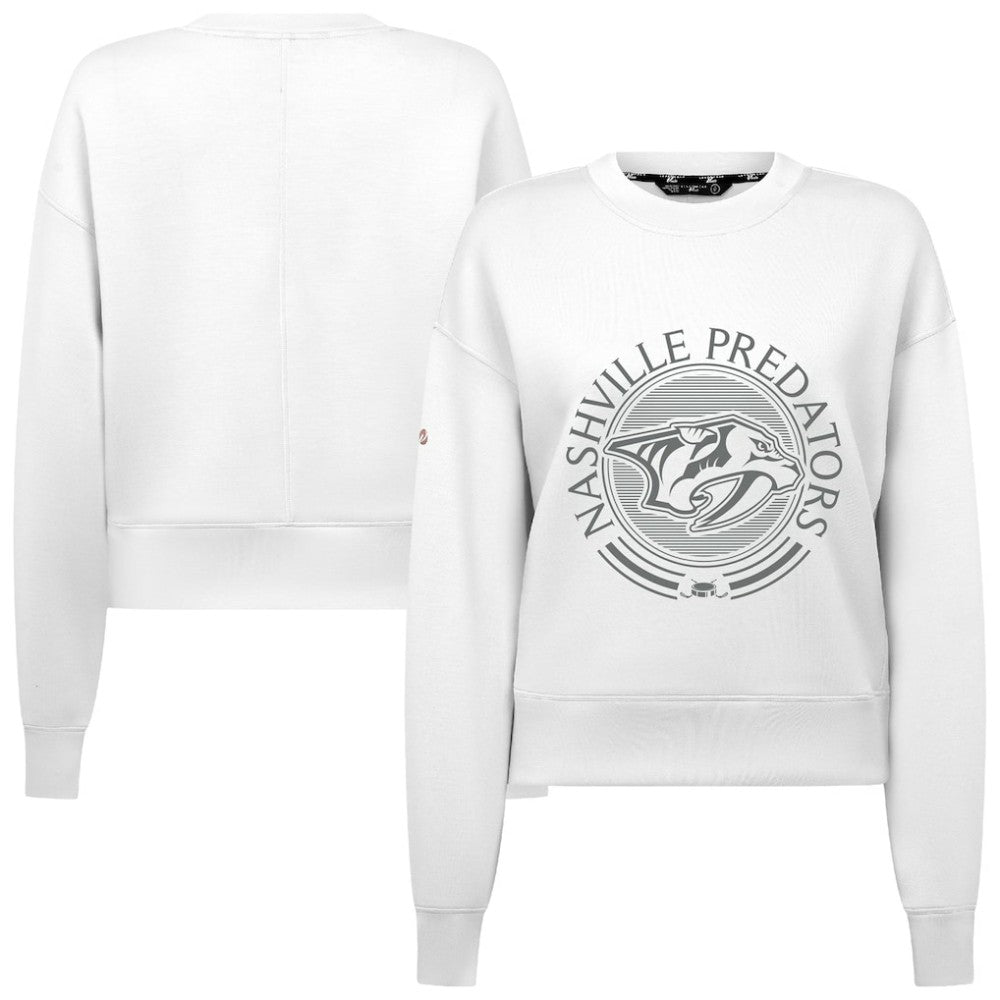 Nashville Predators Levelwear Women's Slate & Snow Sponge Tri-Blend Sweatshirt