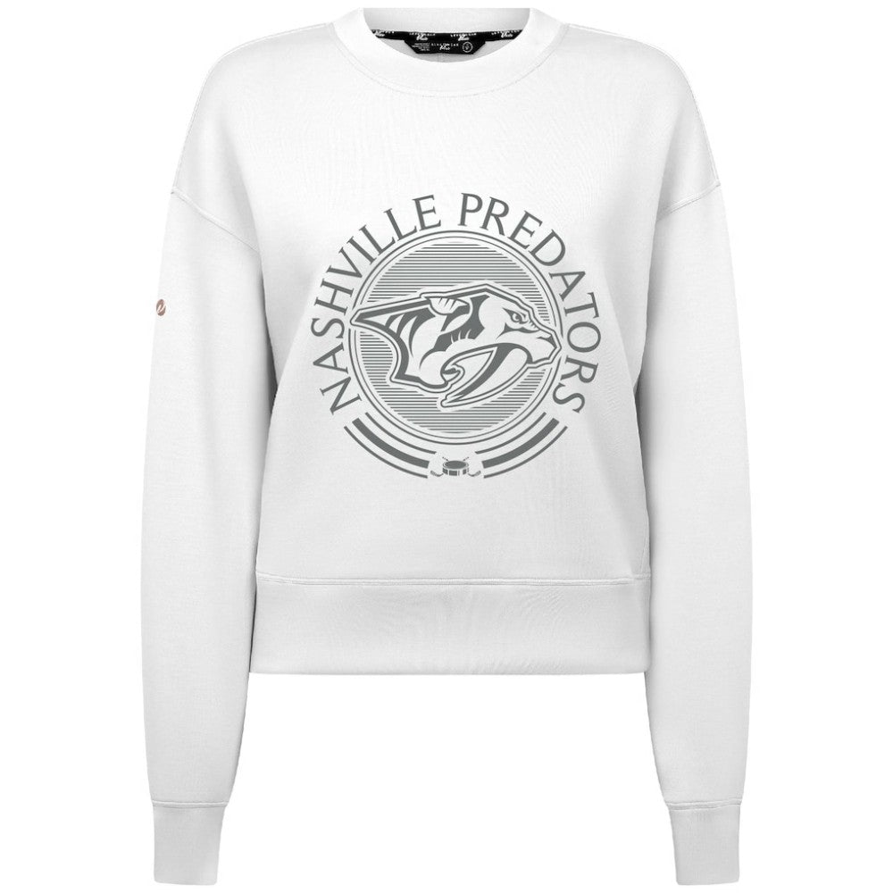 Nashville Predators Levelwear Women's Slate & Snow Sponge Tri-Blend Sweatshirt