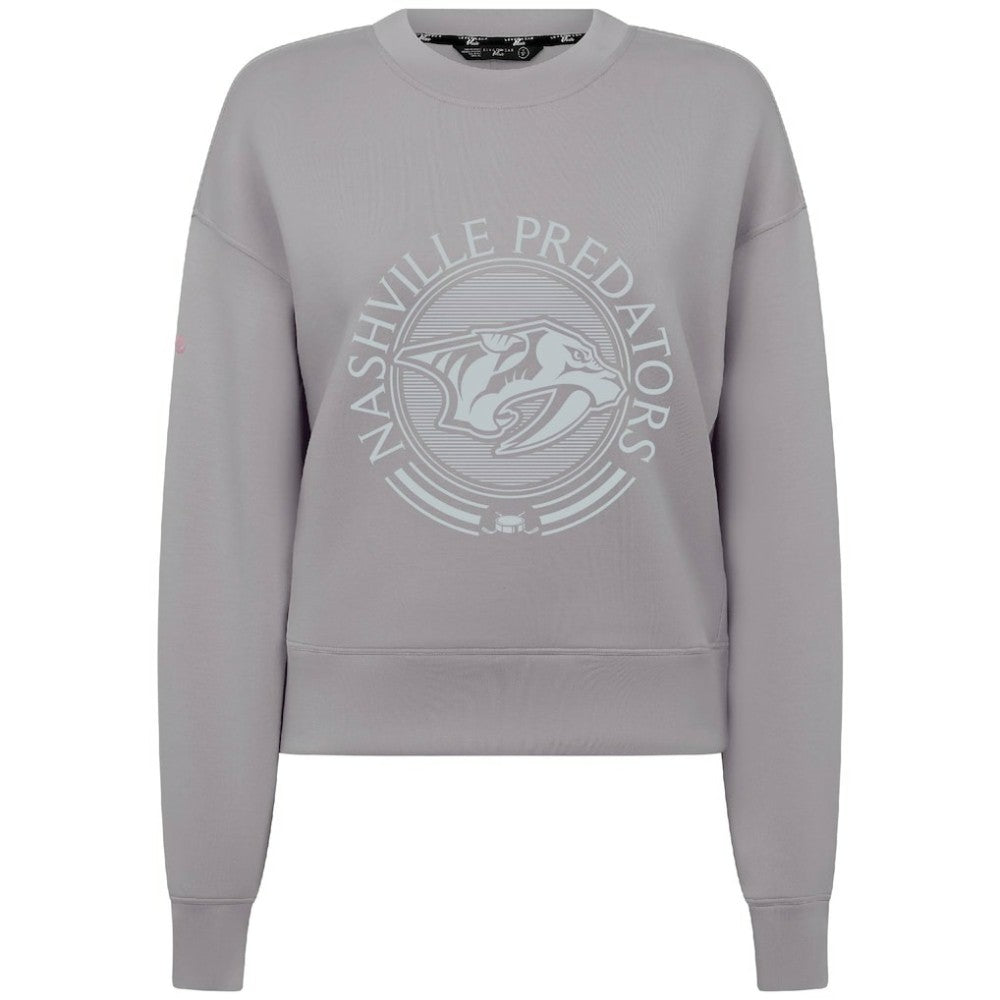 Nashville Predators Levelwear Women's Slate & Snow Sponge Tri-Blend Sweatshirt