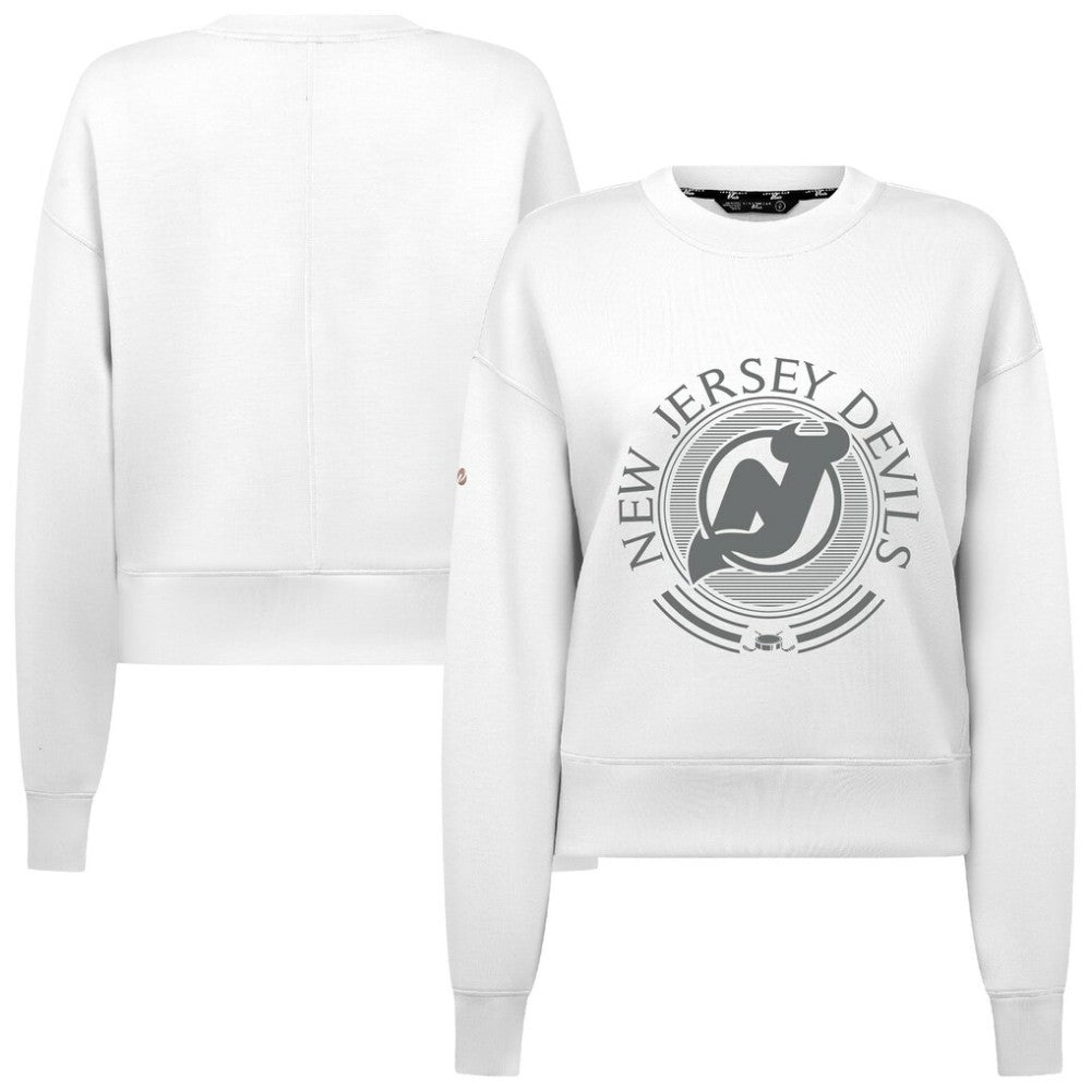 New Jersey Devils Levelwear Women's Slate & Snow Sponge Tri-Blend Sweatshirt