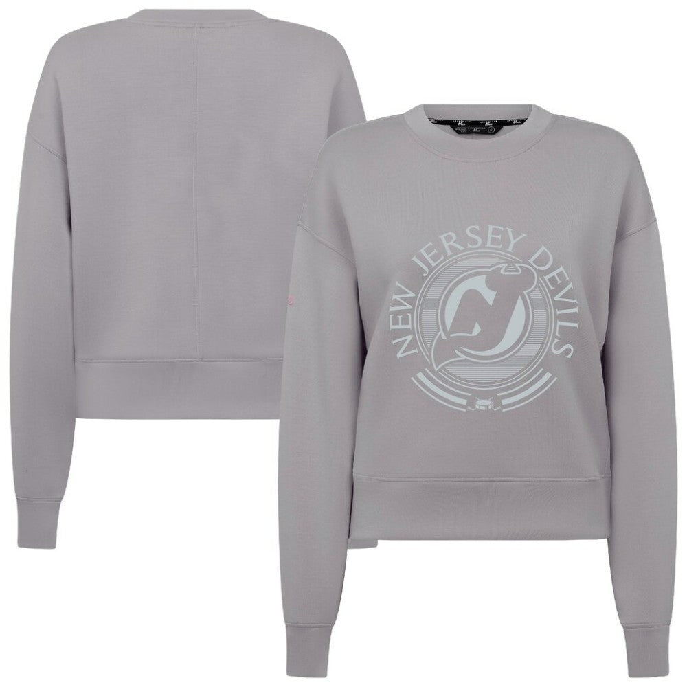 New Jersey Devils Levelwear Women's Slate & Snow Sponge Tri-Blend Sweatshirt