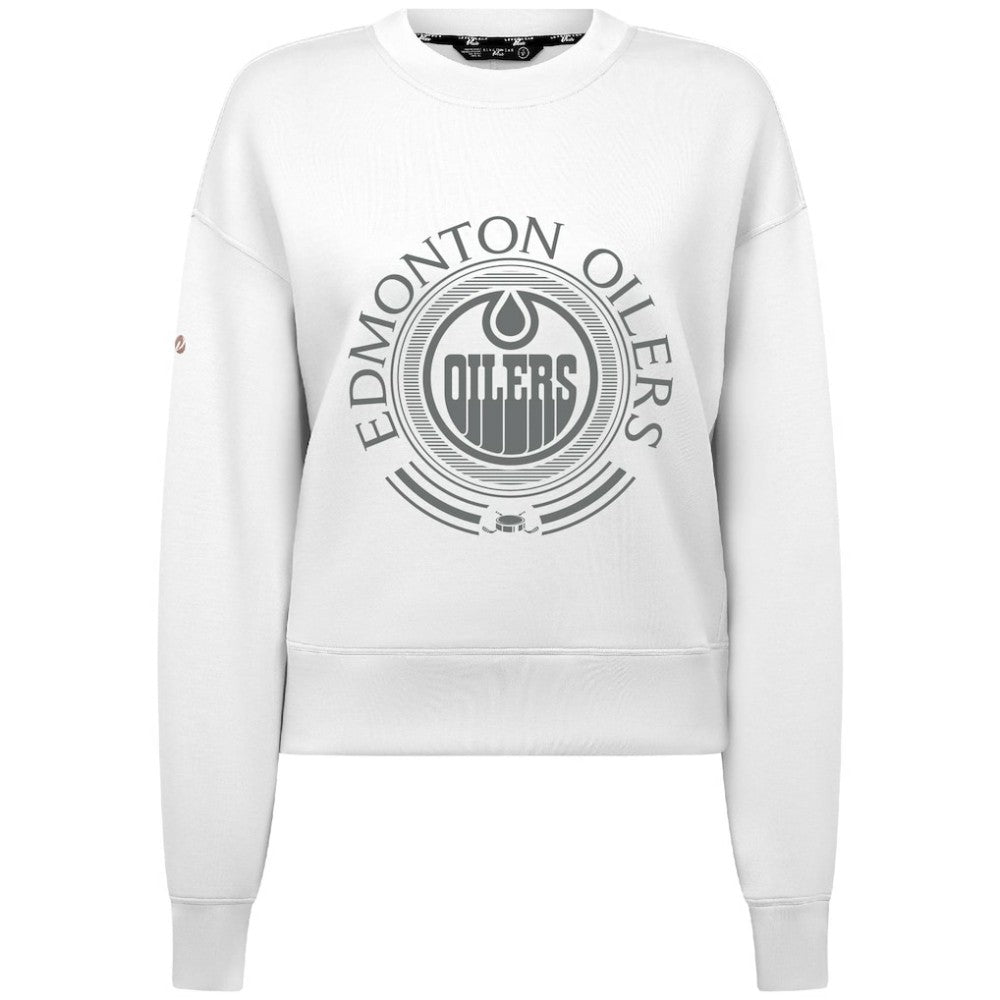 Edmonton Oilers Levelwear Women's Slate & Snow Sponge Tri-Blend Sweatshirt
