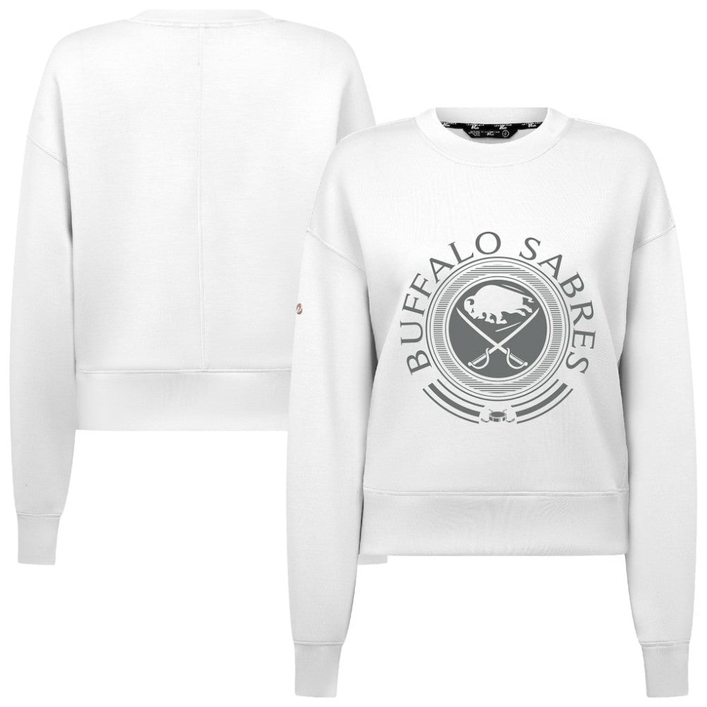 Buffalo Sabres Levelwear Women's Slate & Snow Sponge Tri-Blend Sweatshirt