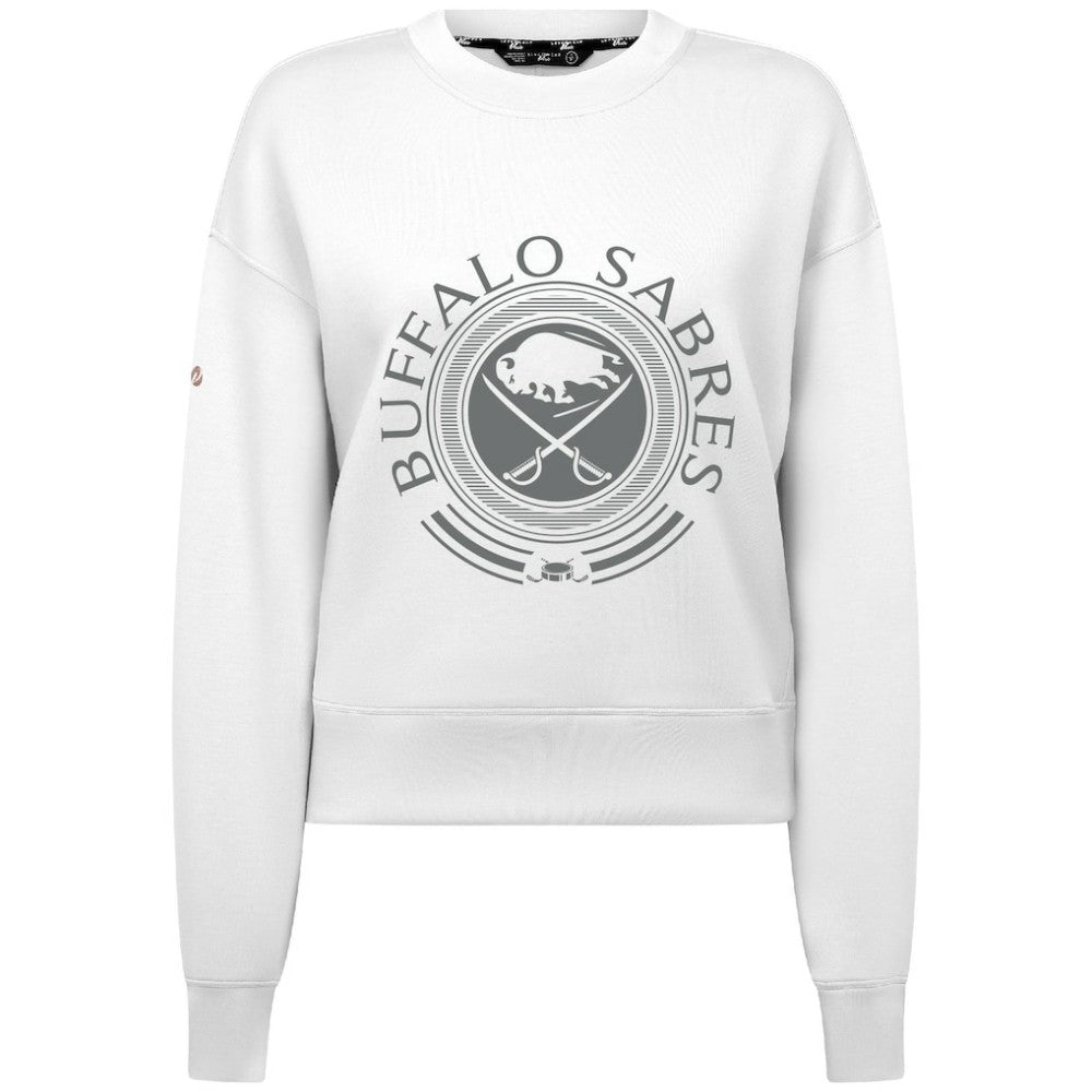 Buffalo Sabres Levelwear Women's Slate & Snow Sponge Tri-Blend Sweatshirt