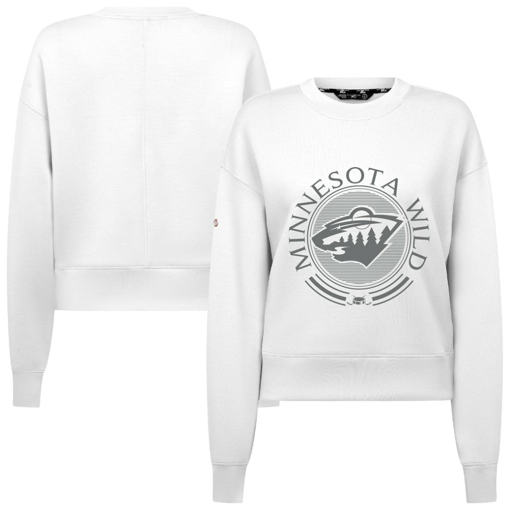 Minnesota Wild Levelwear Women's Slate & Snow Sponge Tri-Blend Sweatshirt