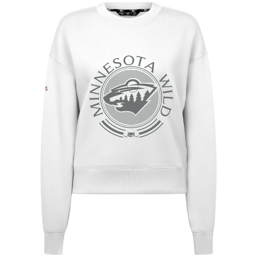 Minnesota Wild Levelwear Women's Slate & Snow Sponge Tri-Blend Sweatshirt