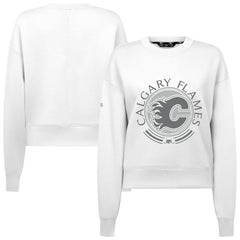 Calgary Flames Levelwear Women's Slate & Snow Sponge Tri-Blend Sweatshirt