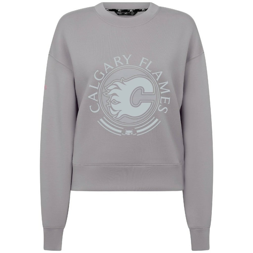 Calgary Flames Levelwear Women's Slate & Snow Sponge Tri-Blend Sweatshirt