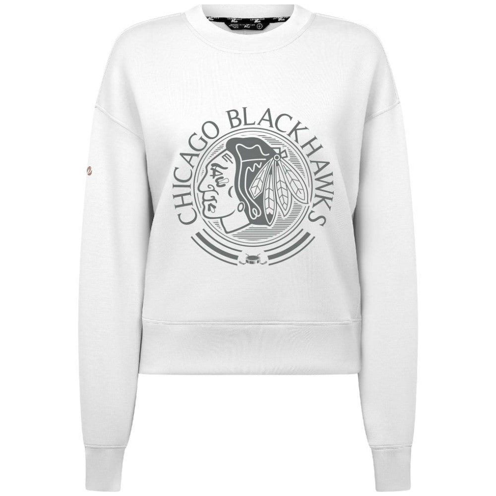 Chicago Blackhawks Levelwear Women's Slate & Snow Sponge Tri-Blend Sweatshirt