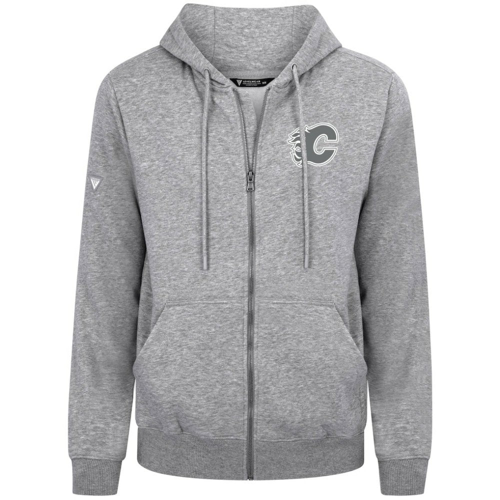 Calgary Flames Levelwear Podium Banner Arch Full-Zip Hoodie