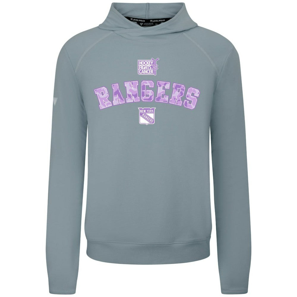New York Rangers Levelwear Hockey Fights Cancer Mandate Tri-Blend Hoodie
