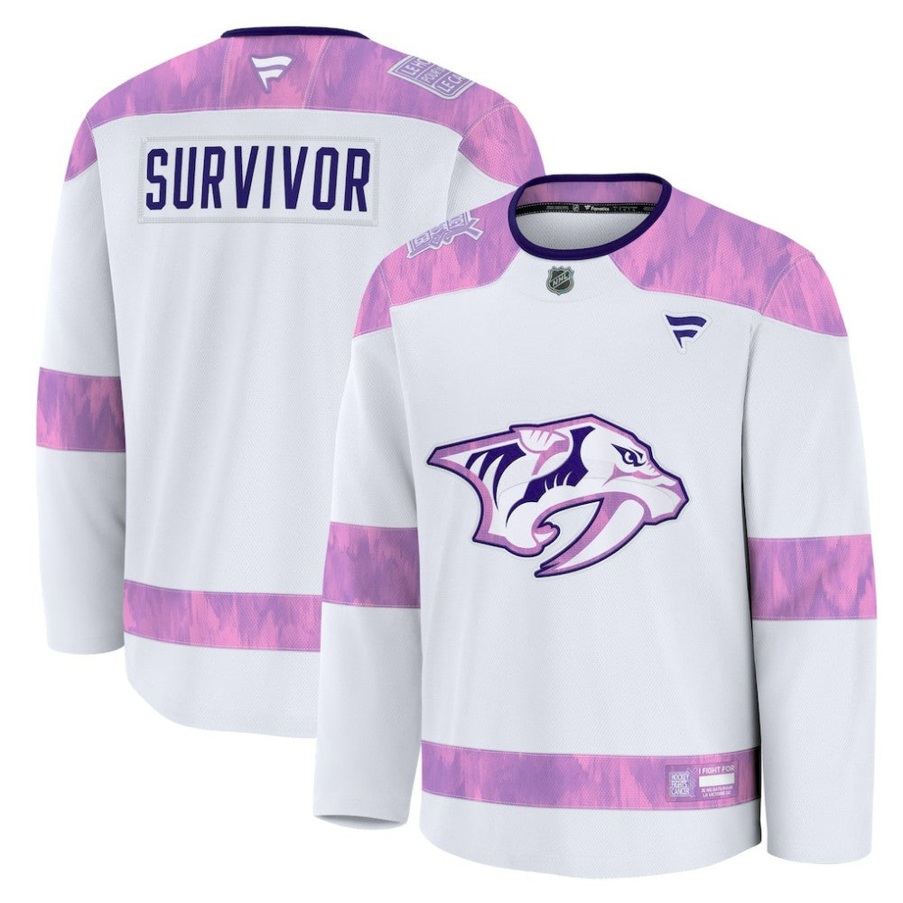 Nashville Predators Fanatics Hockey Fights Cancer Survivor Practice Jersey