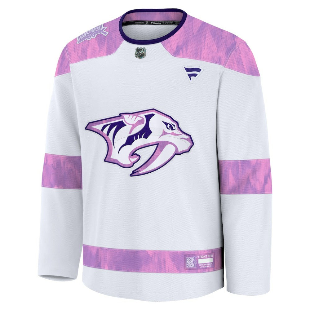 Nashville Predators Fanatics Hockey Fights Cancer Survivor Practice Jersey