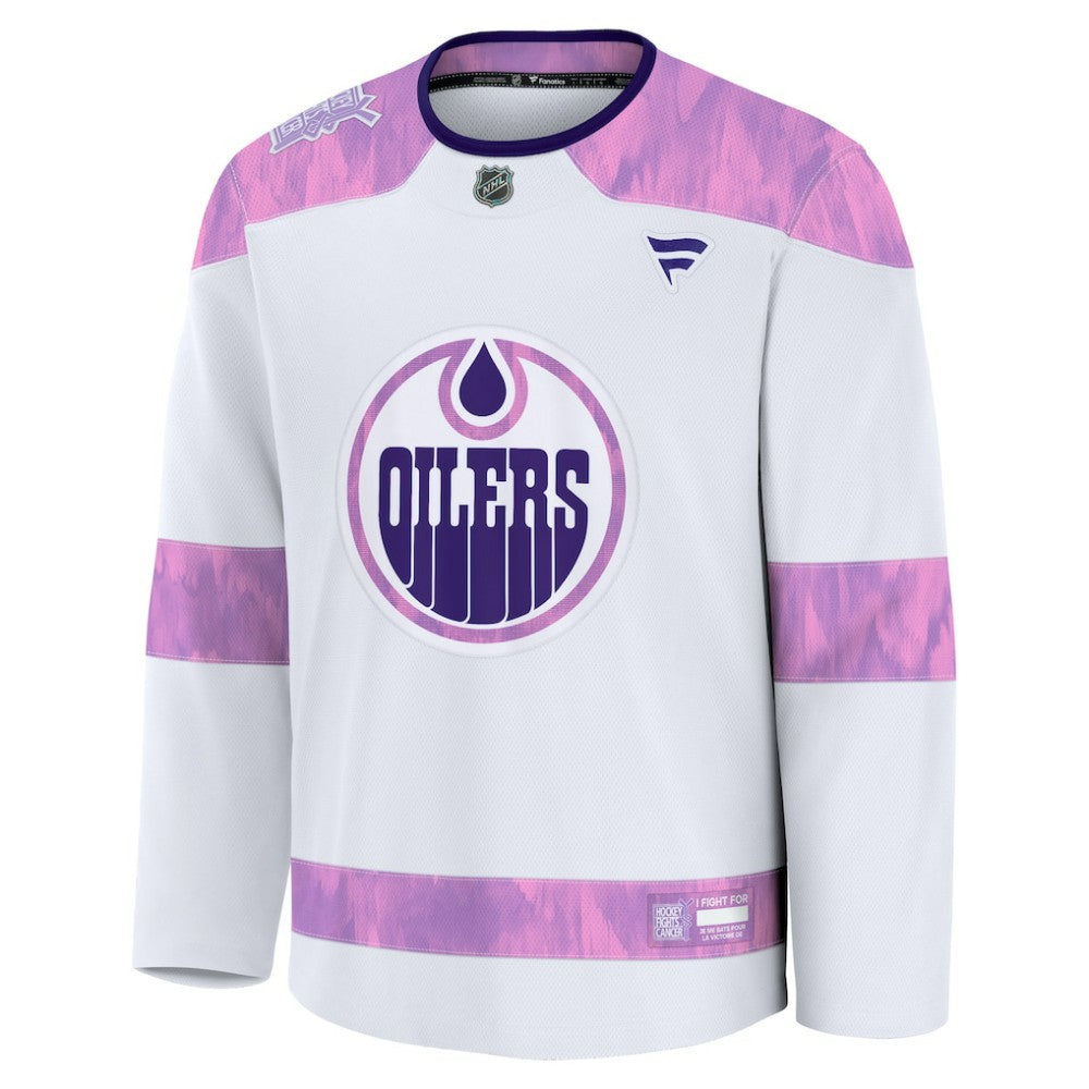 Edmonton Oilers Fanatics Hockey Fights Cancer Survivor Practice Jersey