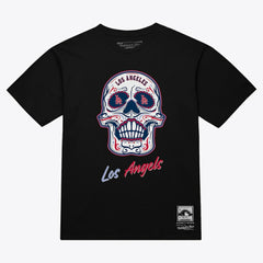 Los Angeles Angels Women's Sugar Skull Boxy T-Shirt - Black | Mitchell & Ness
