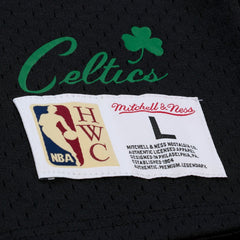 Larry Bird Boston Celtics Mesh Name & Number Short Sleeve Hoodie - Black | Mitchell & Ness discount