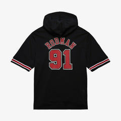 Dennis Rodman Chicago Bulls Mesh Name & Number Short Sleeve Hoodie sale - Black | Mitchell & Ness on sale