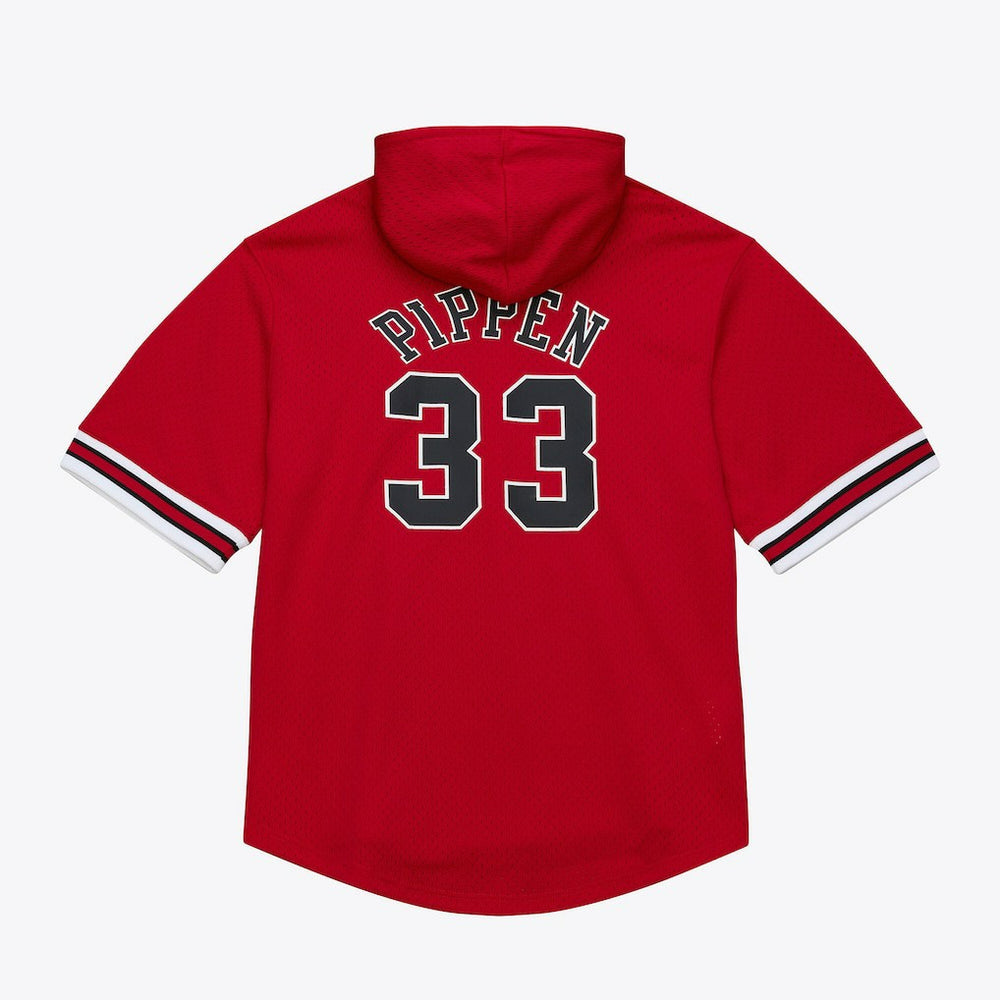 Scottie Pippen Chicago Bulls Mesh Name & Number Short Sleeve Hoodie sale - Red | Mitchell & Ness for sale